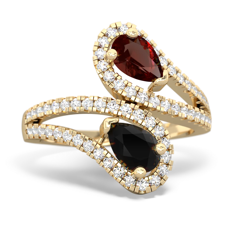 Garnet Diamond Dazzler 14K Yellow Gold ring R3000