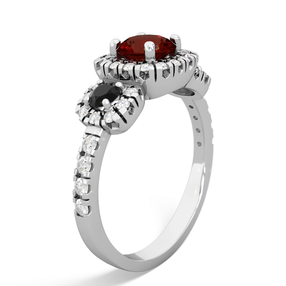 Garnet Regal Halo 14K White Gold ring R5350