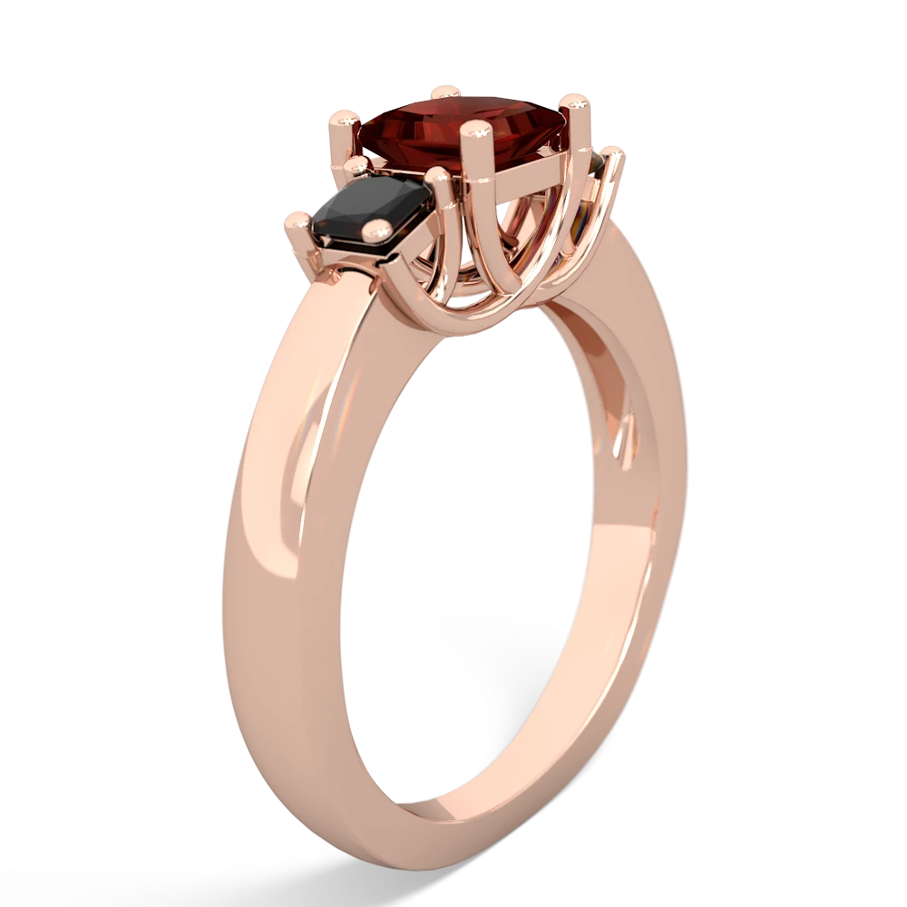 Garnet Three Stone Trellis 14K Rose Gold ring R4015