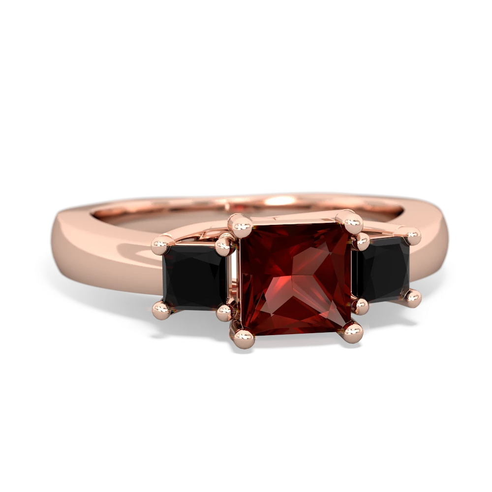 Garnet Three Stone Trellis 14K Rose Gold ring R4015