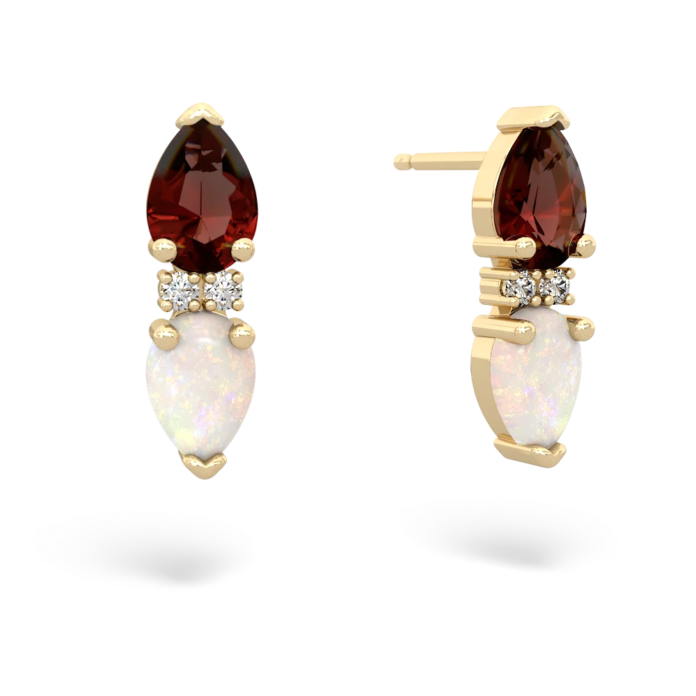 Garnet Bowtie Drop 14K Yellow Gold earrings E0865