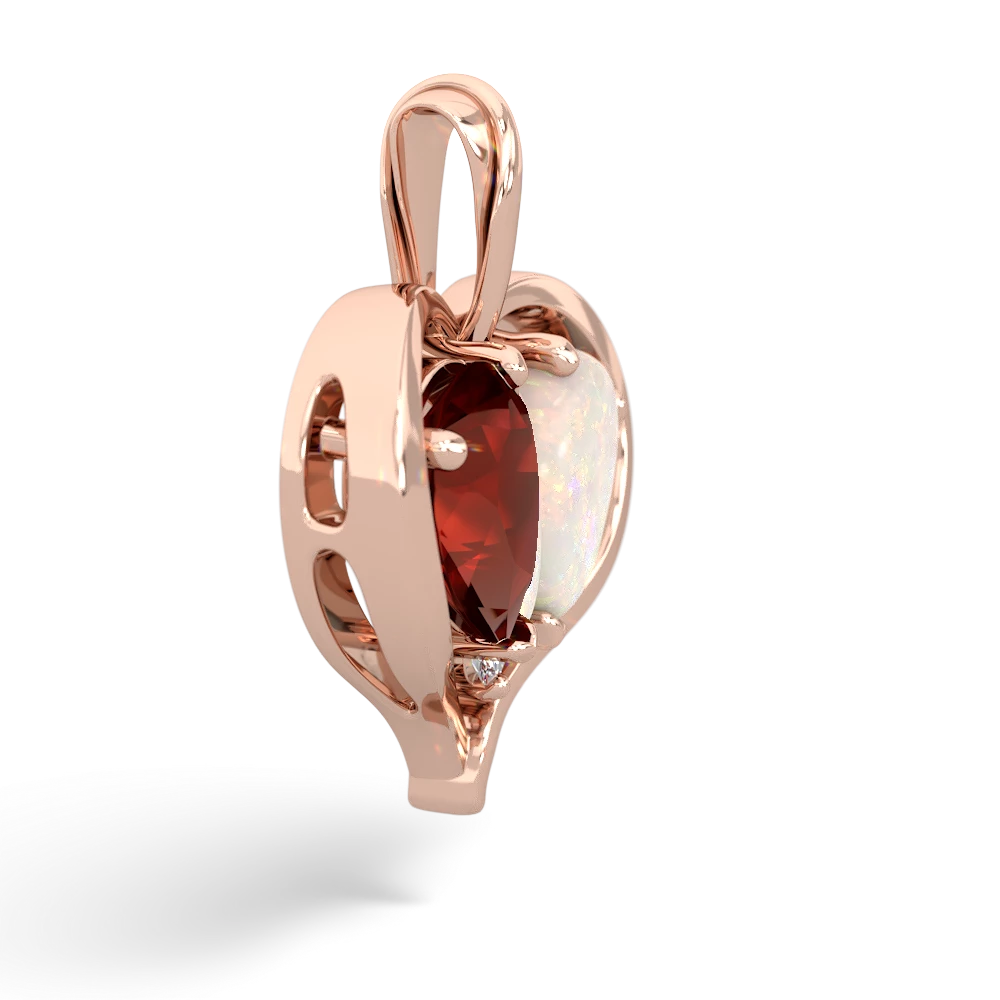 Garnet Two Become One 14K Rose Gold pendant P5330