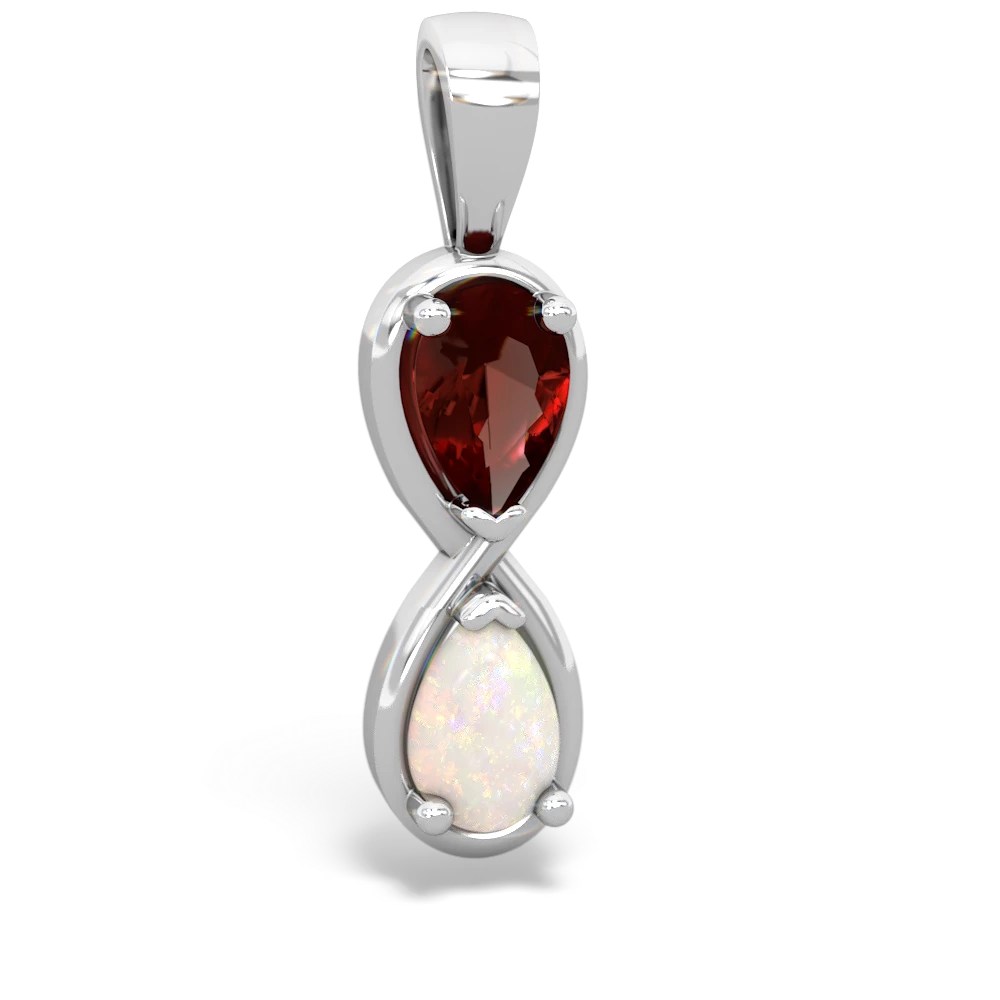 Garnet Infinity 14K White Gold pendant P5050