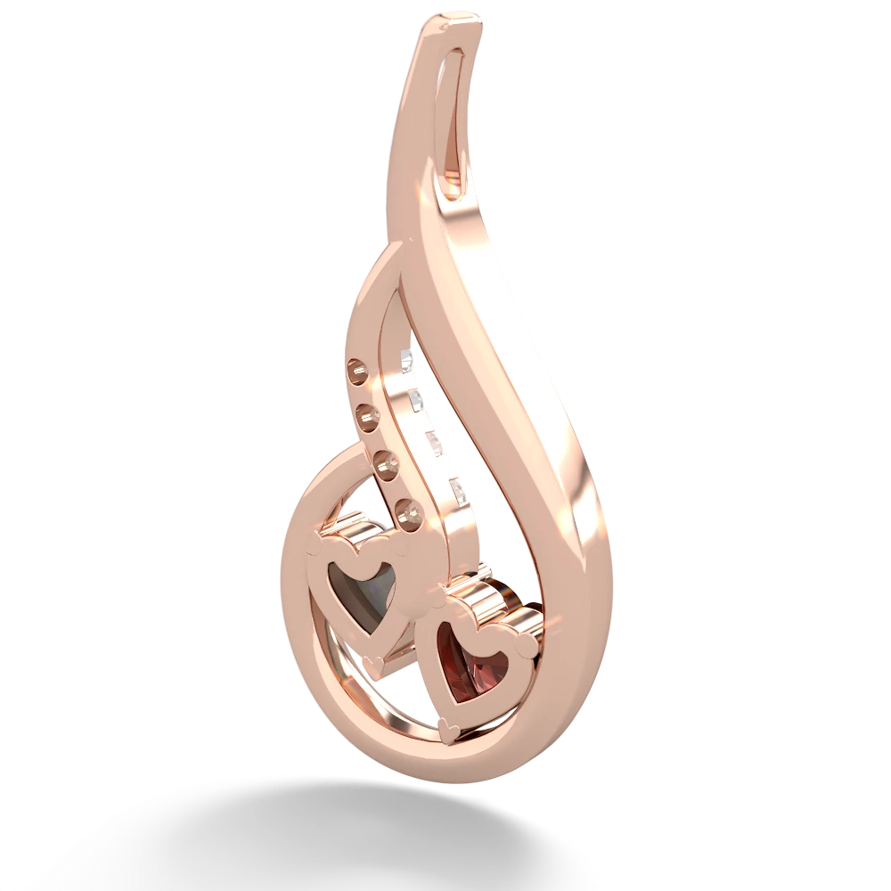 Garnet Keepsake Curves 14K Rose Gold pendant P5450