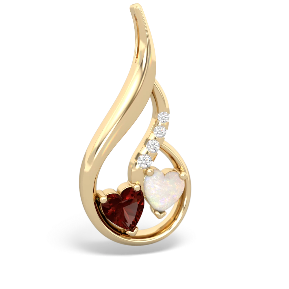 Garnet Keepsake Curves 14K Yellow Gold pendant P5450