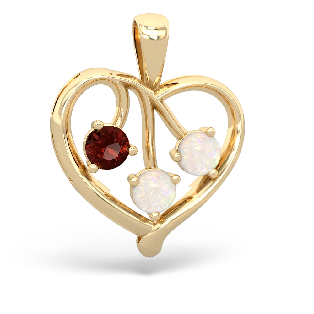 Garnet Glowing Heart 14K Yellow Gold pendant P2233