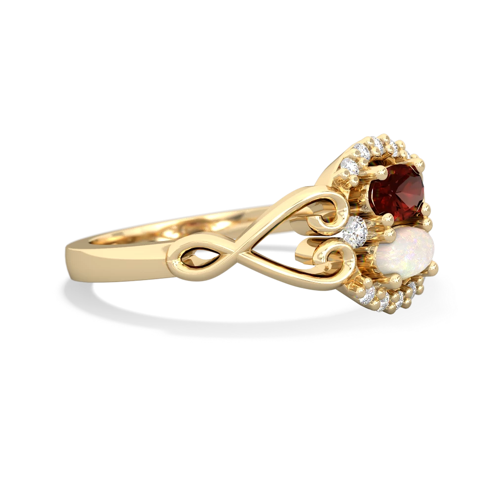 Garnet Love Nest 14K Yellow Gold ring R5860