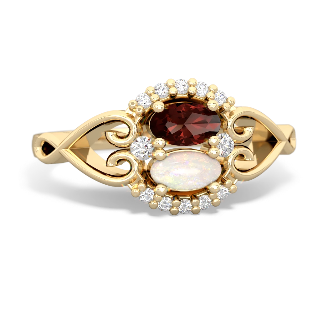 Garnet Love Nest 14K Yellow Gold ring R5860