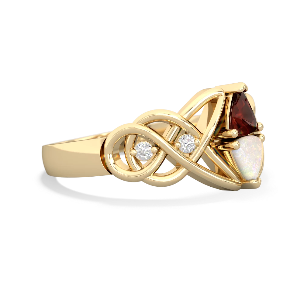 Garnet Keepsake Celtic Knot 14K Yellow Gold ring R5300