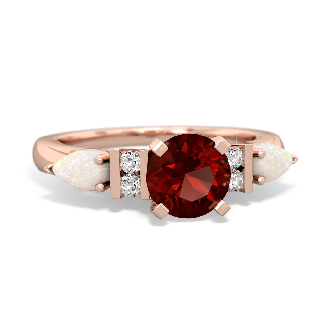 Garnet 6Mm Round Eternal Embrace Engagement 14K Rose Gold ring R2005