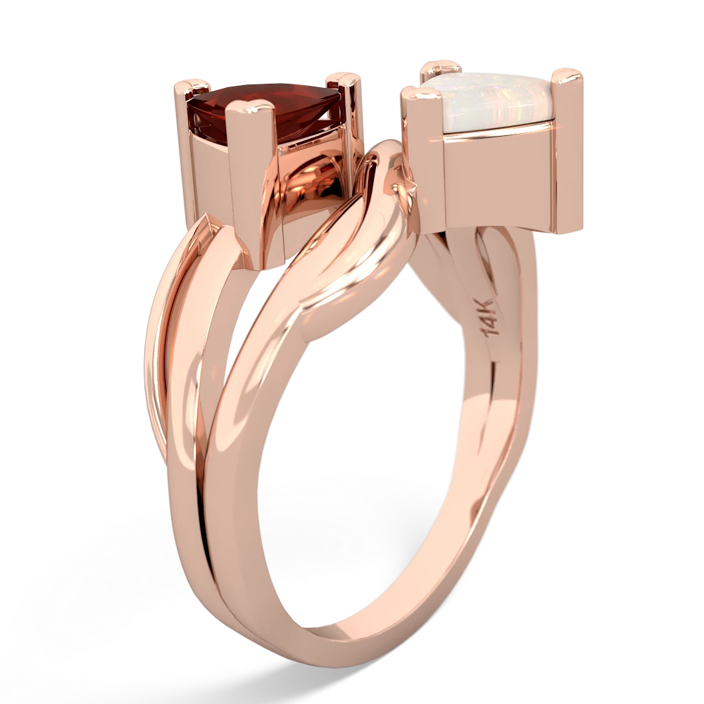 Garnet Split Band Swirl 14K Rose Gold ring R2341