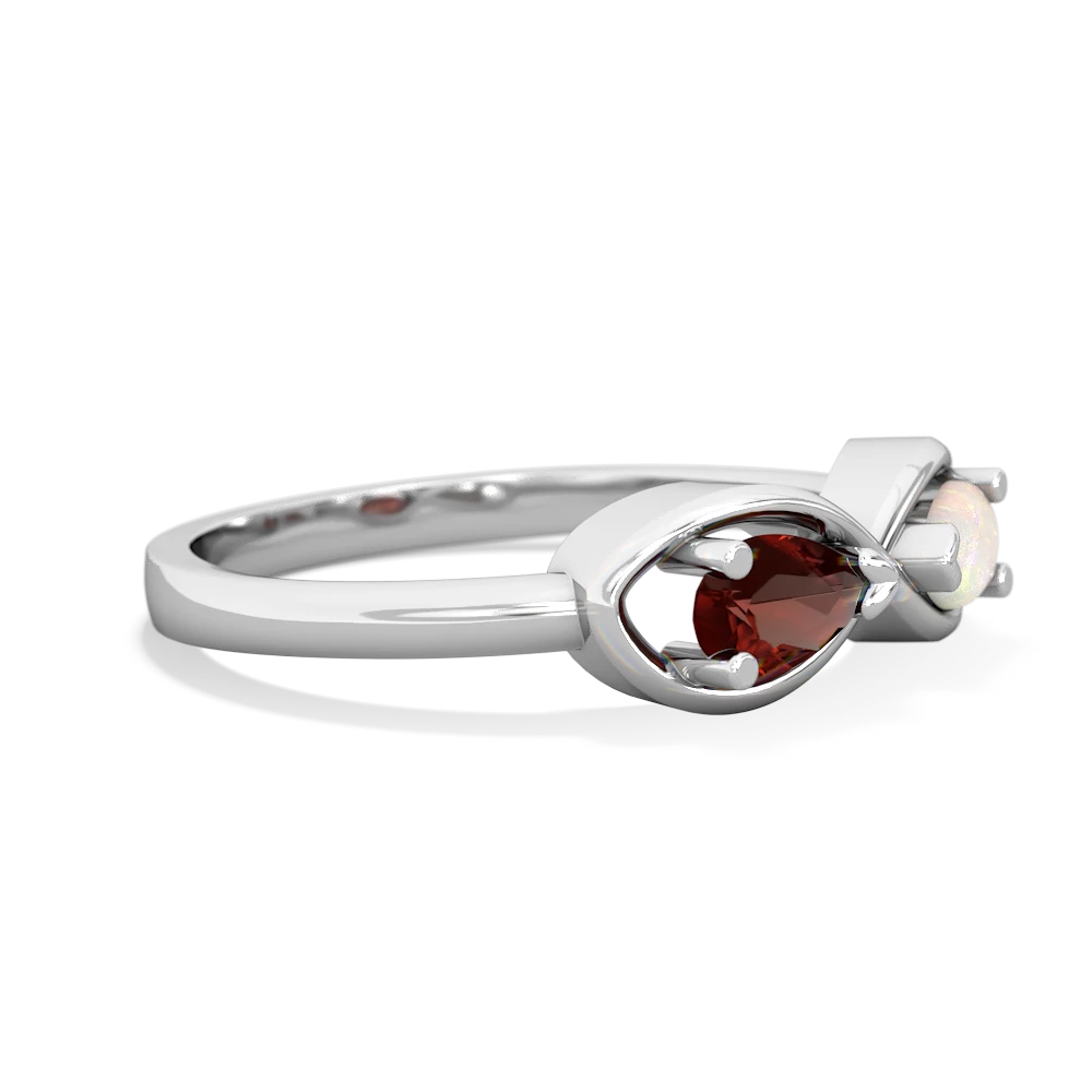 Garnet Infinity 14K White Gold ring R5050