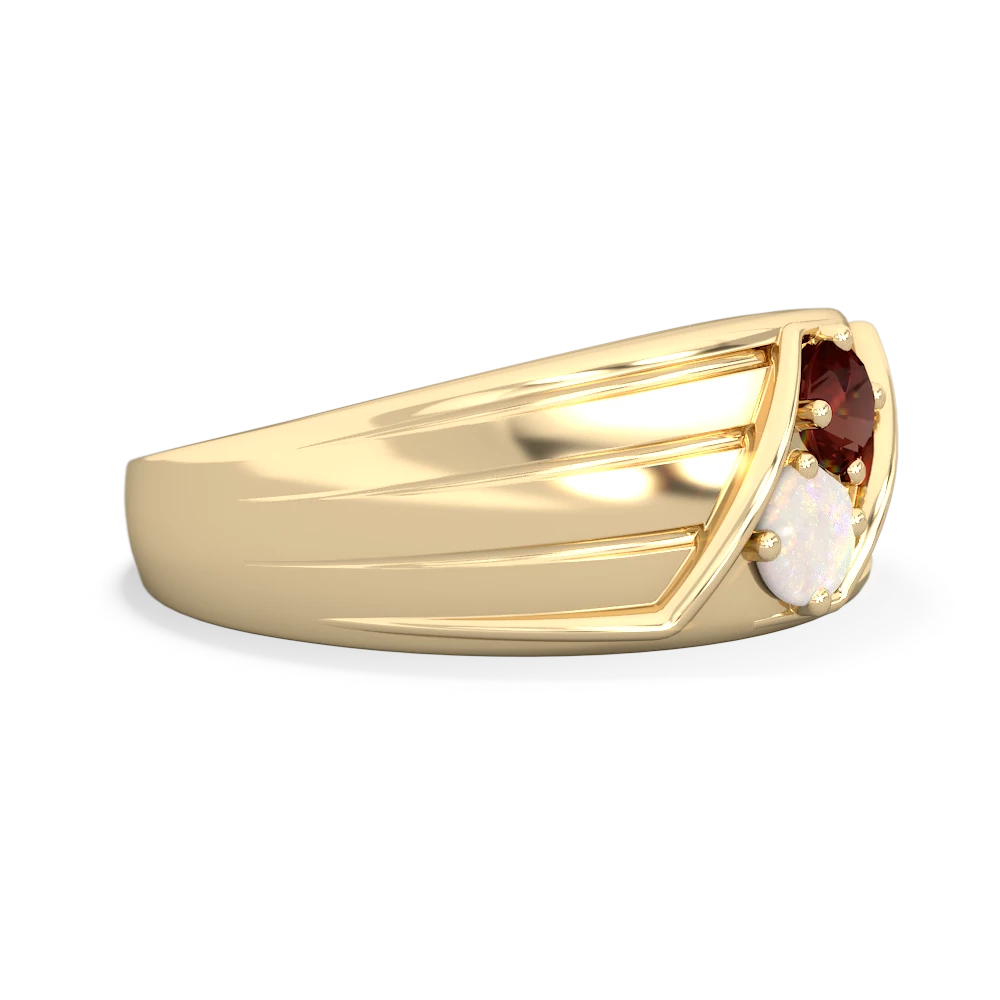 Garnet Men's Streamline 14K Yellow Gold ring R0460