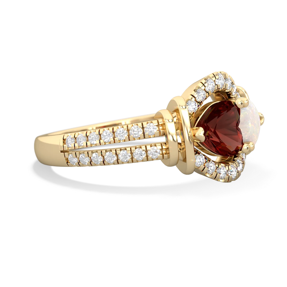 Garnet Art-Deco Keepsake 14K Yellow Gold ring R5630