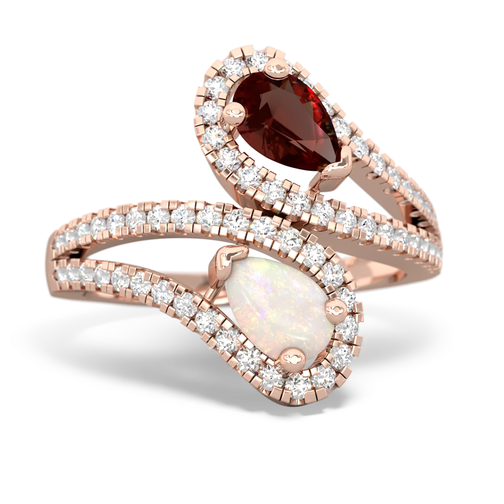 Garnet Diamond Dazzler 14K Rose Gold ring R3000