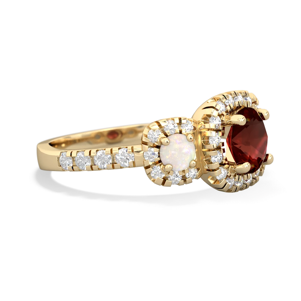 Garnet Regal Halo 14K Yellow Gold ring R5350