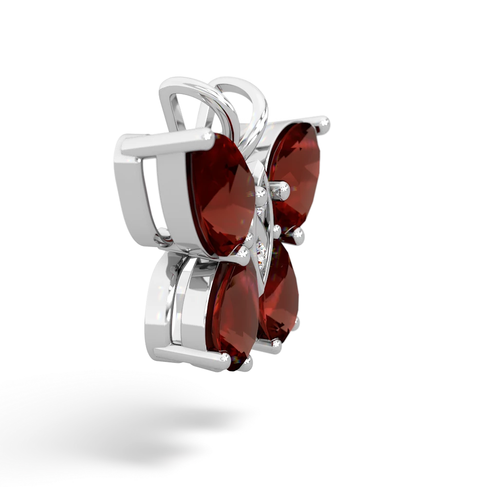 Garnet Butterfly 14K White Gold pendant P2215