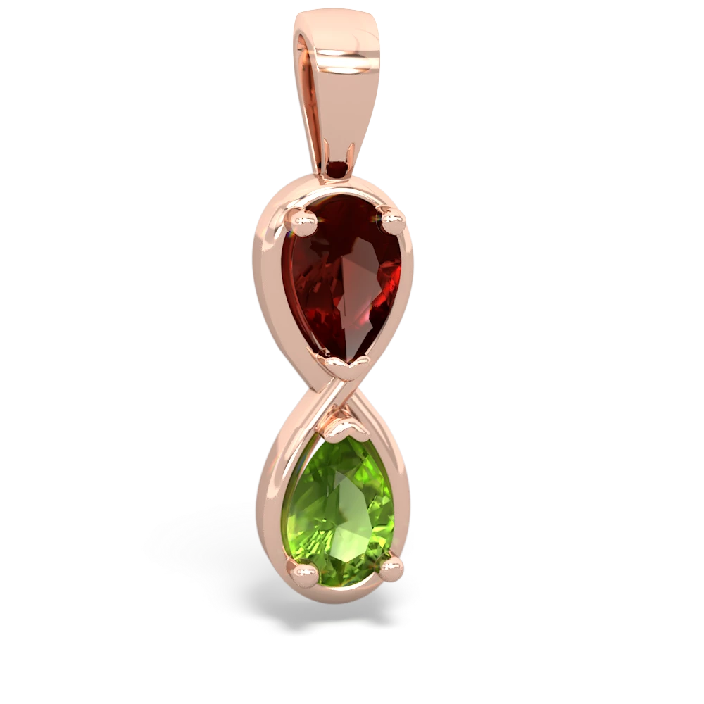 Garnet Infinity 14K Rose Gold pendant P5050