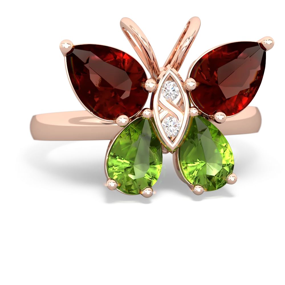 Garnet Butterfly 14K Rose Gold ring R2215