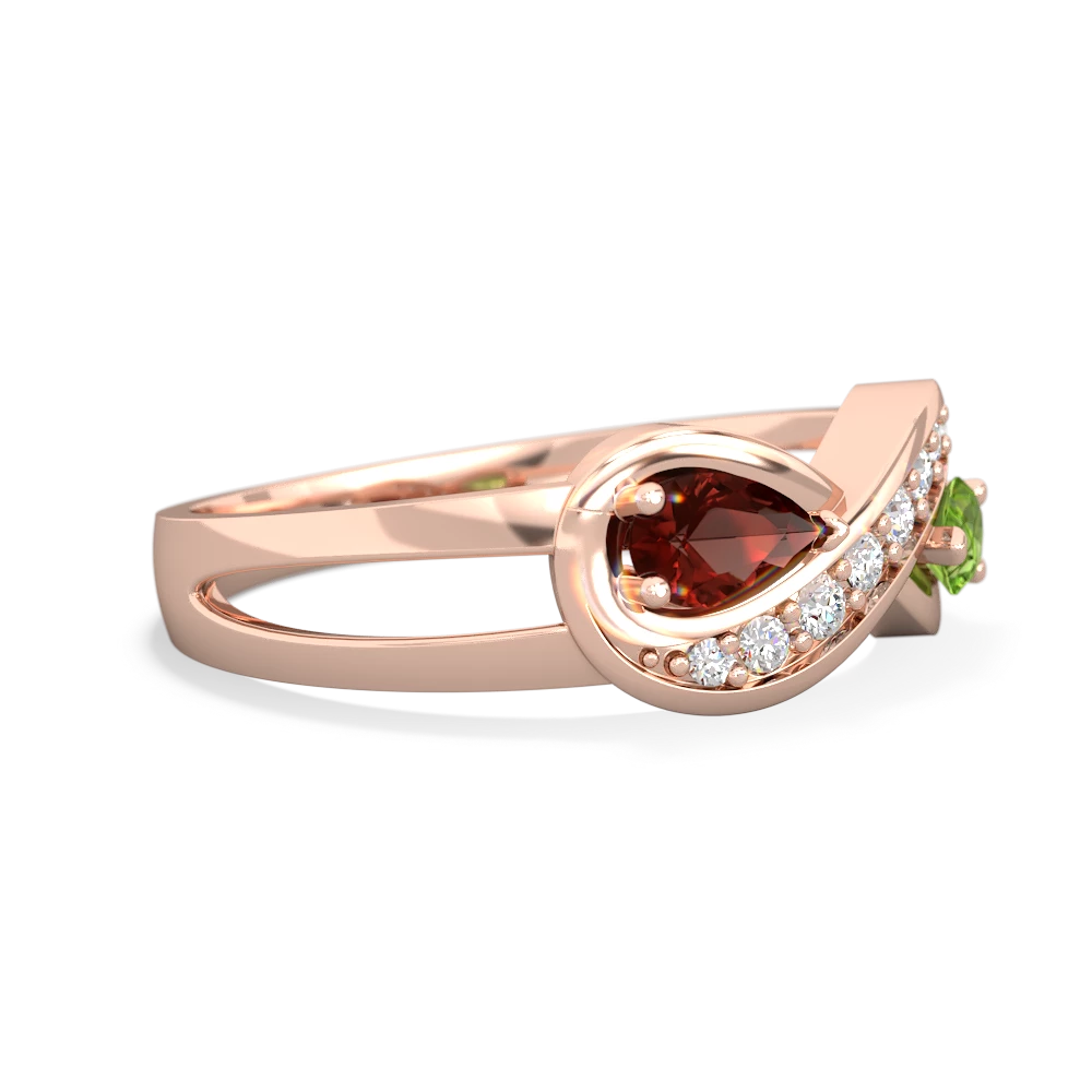 Garnet Diamond Infinity 14K Rose Gold ring R5390