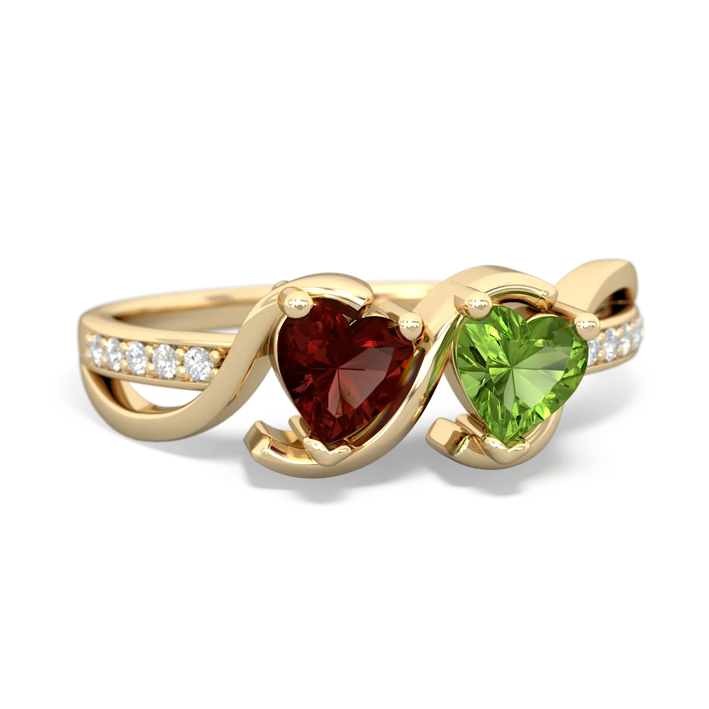 Garnet Side By Side 14K Yellow Gold ring R3090