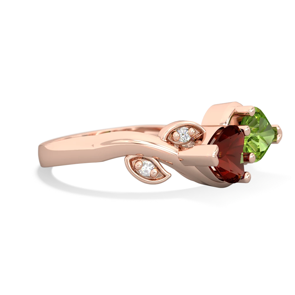 Garnet Floral Elegance 14K Rose Gold ring R5790