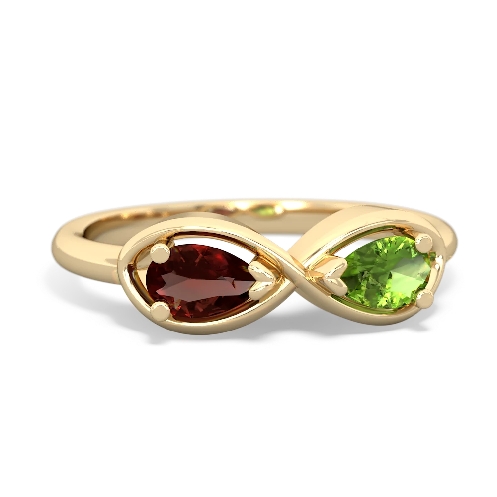 Garnet Infinity 14K Yellow Gold ring R5050