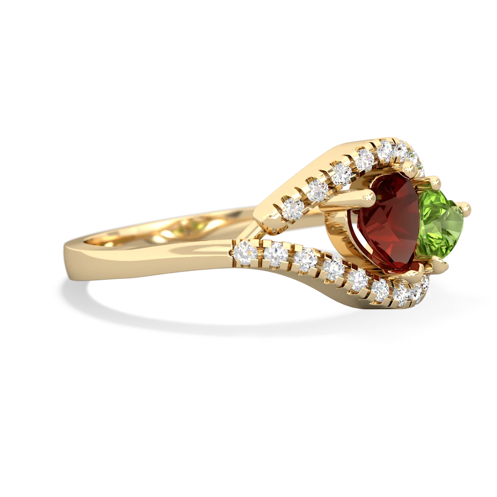 Garnet Mother And Child 14K Yellow Gold ring R3010