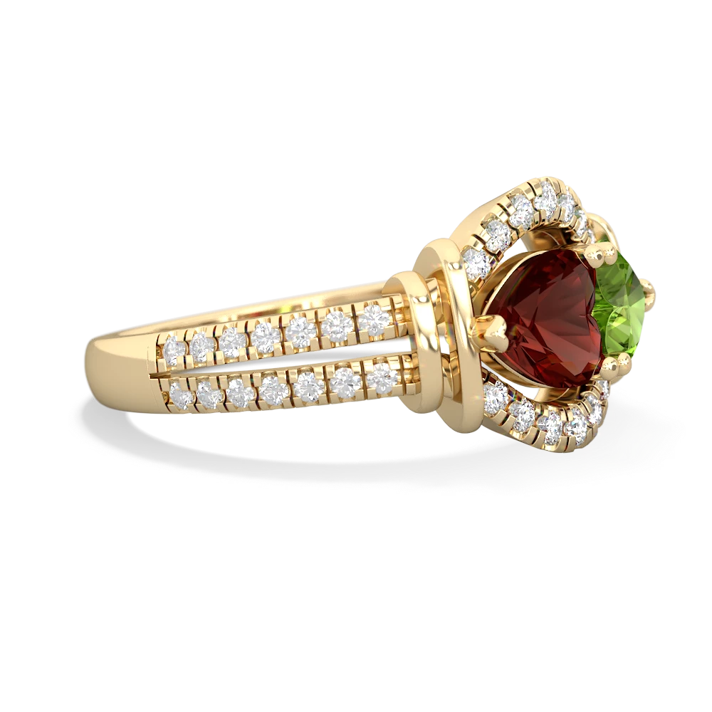 Garnet Art-Deco Keepsake 14K Yellow Gold ring R5630