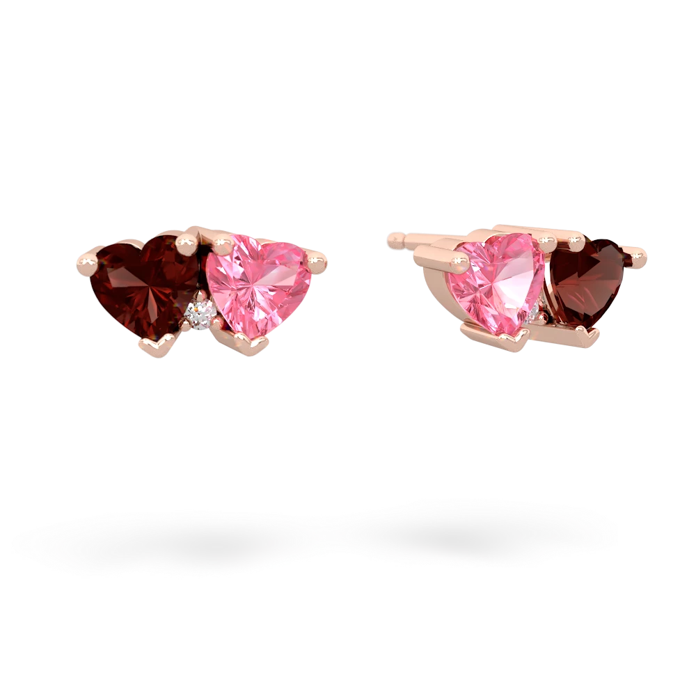 Garnet Sweethearts 14K Rose Gold earrings E5260