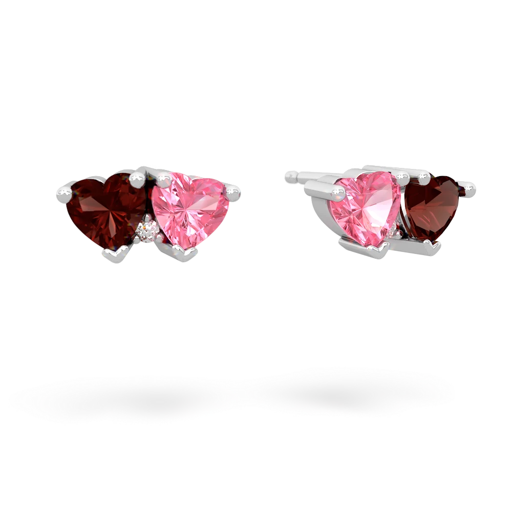 Garnet Sweethearts 14K White Gold earrings E5260