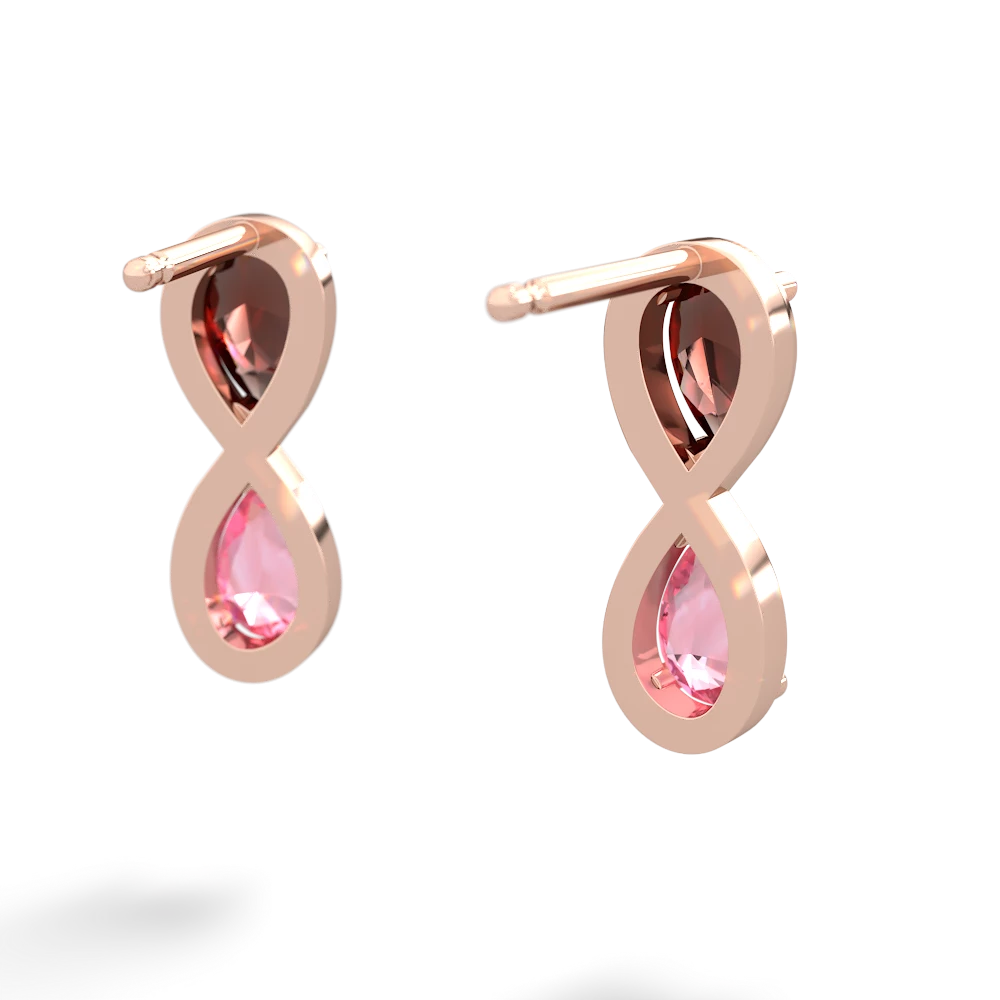 Garnet Infinity 14K Rose Gold earrings E5050