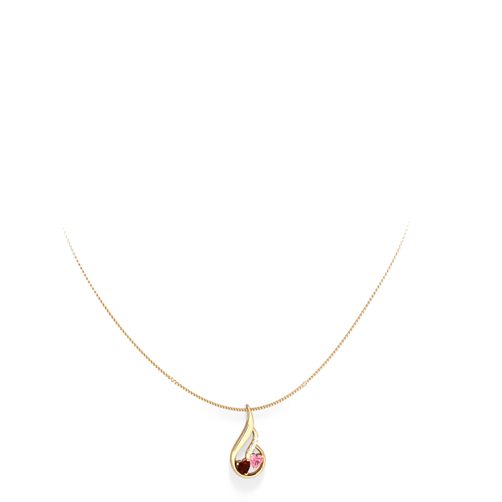 Garnet Keepsake Curves 14K Yellow Gold pendant P5450