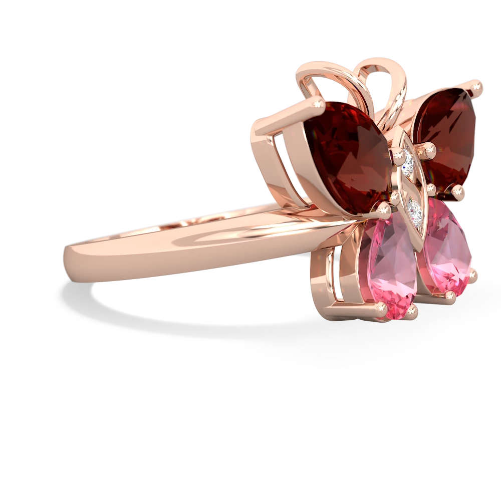 Garnet Butterfly 14K Rose Gold ring R2215