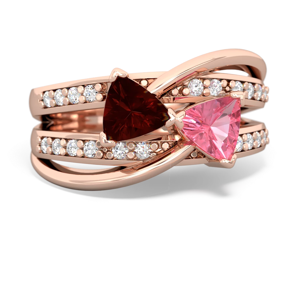 Garnet Bowtie 14K Rose Gold ring R2360