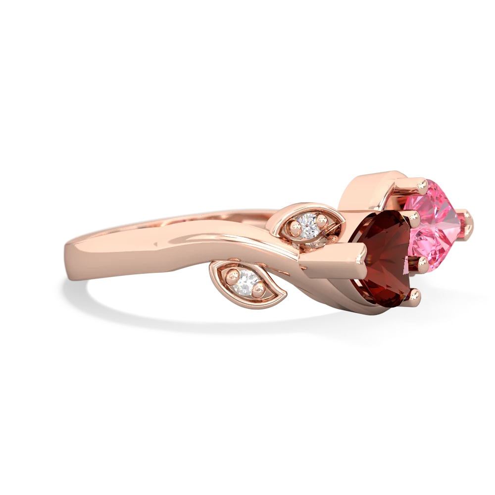 Garnet Floral Elegance 14K Rose Gold ring R5790