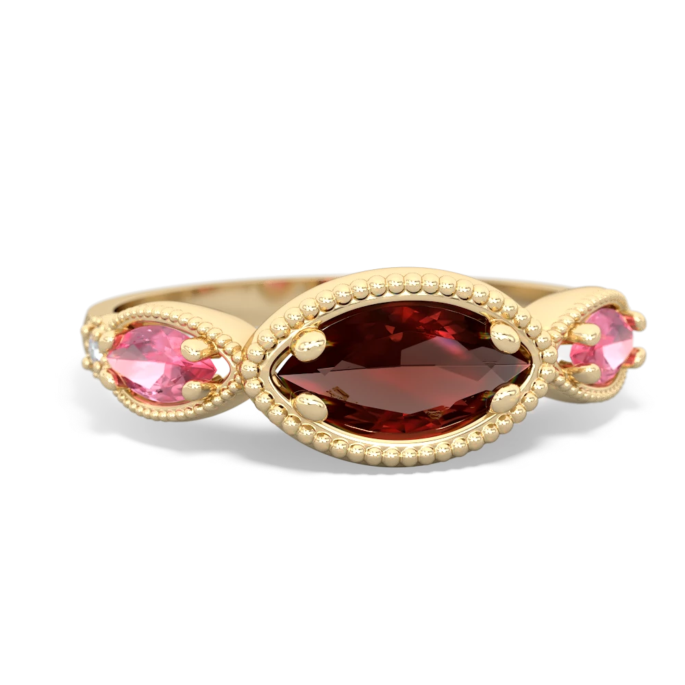 Garnet Milgrain Marquise 14K Yellow Gold ring R5700