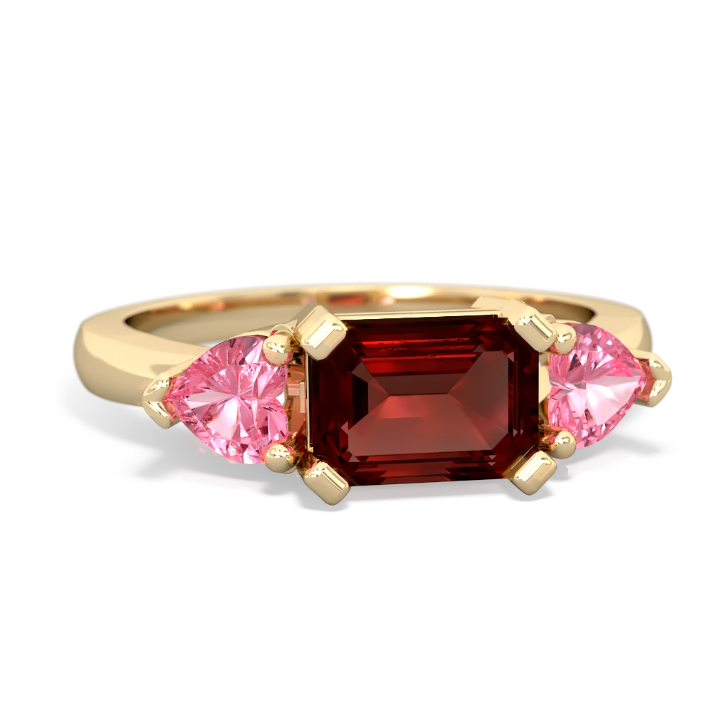 Garnet Three Stone 14K Yellow Gold ring R5235