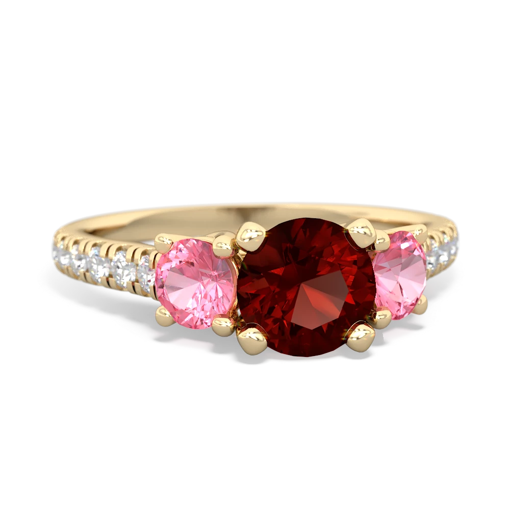 Garnet Pave Trellis 14K Yellow Gold ring R5500