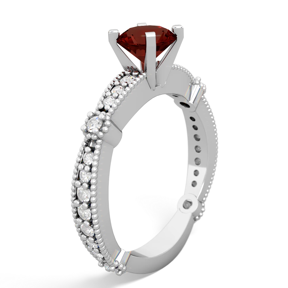 Garnet Sparkling Tiara 6Mm Round 14K White Gold ring R26296RD