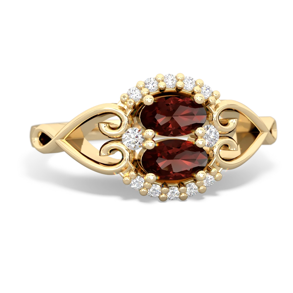 Garnet Love Nest 14K Yellow Gold ring R5860