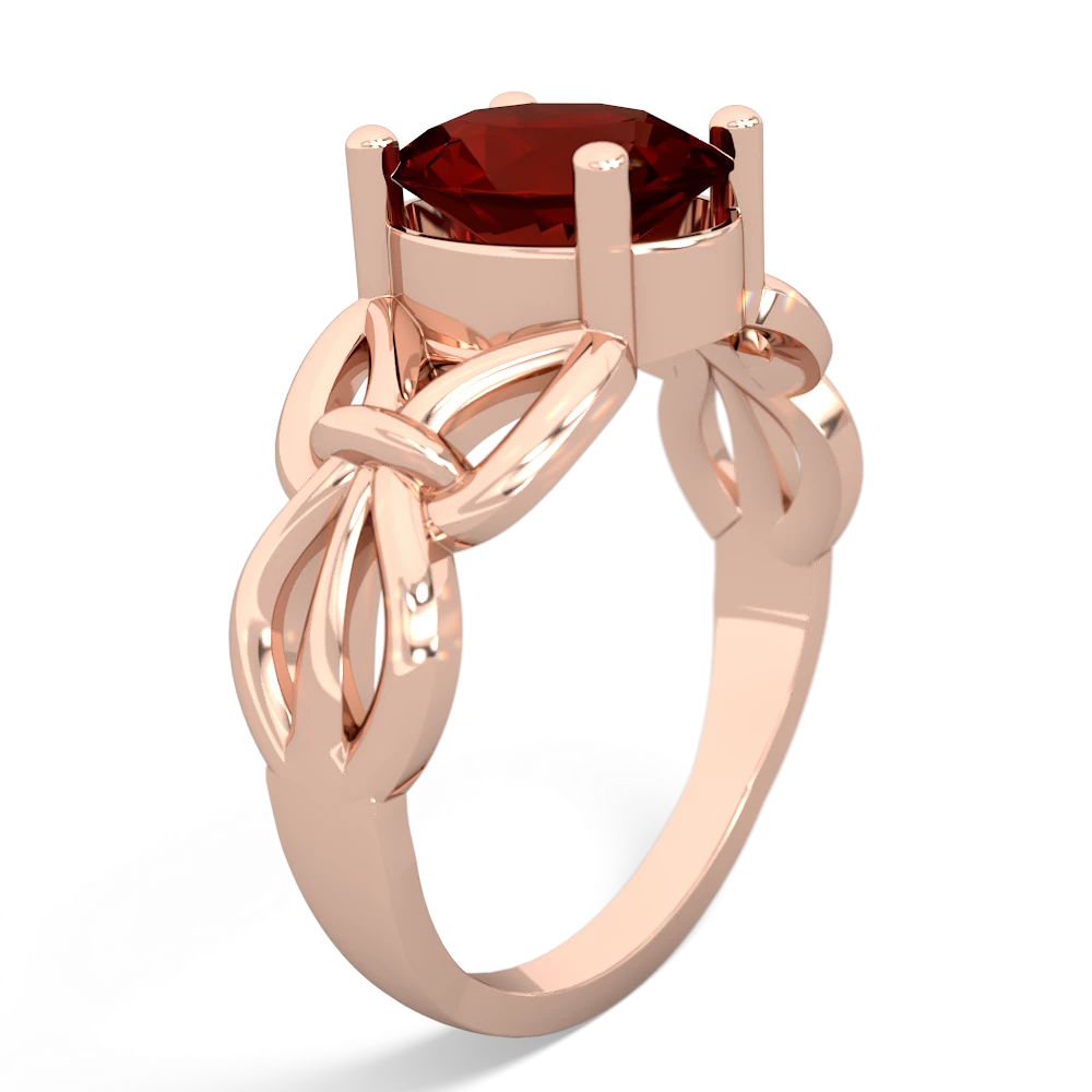 Garnet Celtic Knot Cocktail 14K Rose Gold ring R2377