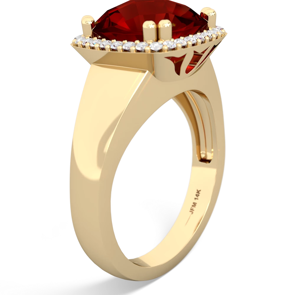 Garnet Halo Cocktail 14K Yellow Gold ring R2544