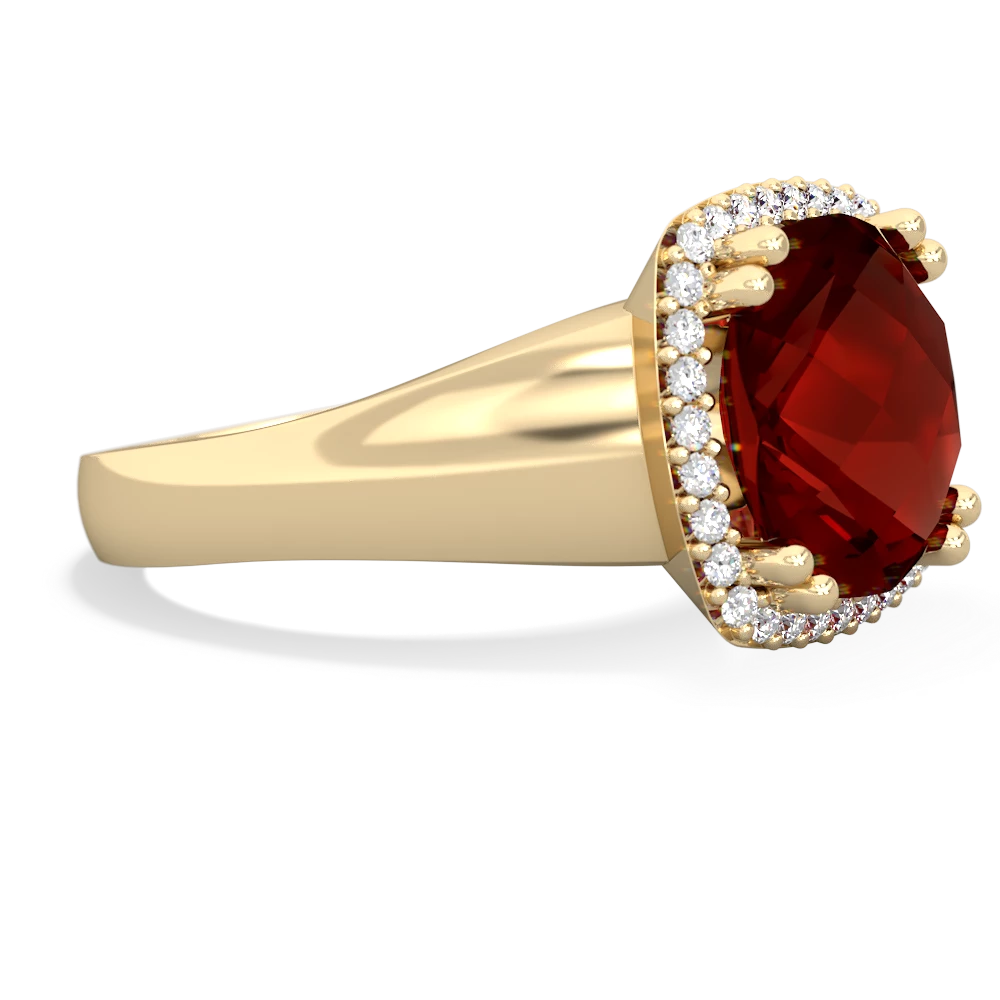 Garnet Halo Cocktail 14K Yellow Gold ring R2544