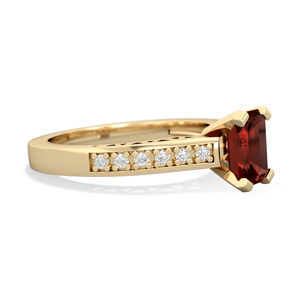 Garnet Art Deco Engagement 7X5mm Emerald-Cut 14K Yellow Gold ring R26357EM