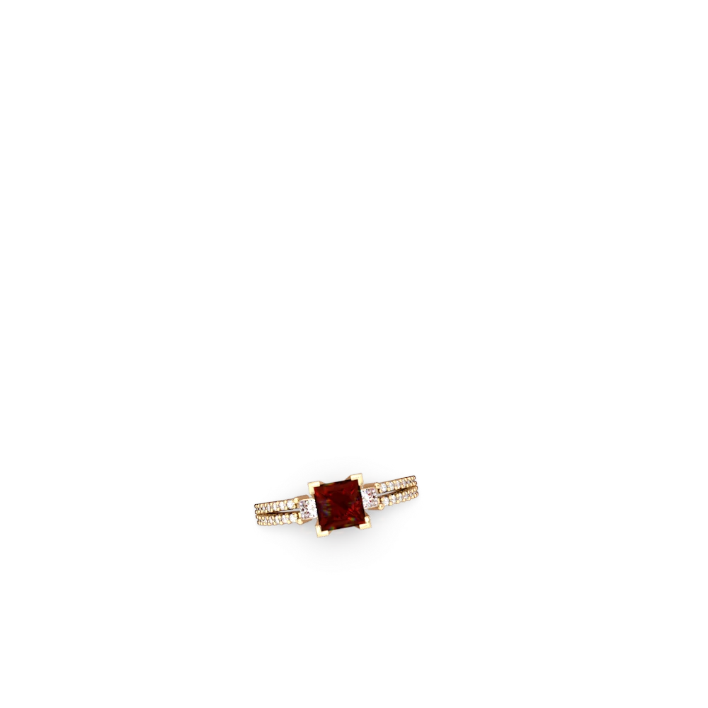 Garnet Classic 6Mm Princess Engagement 14K Yellow Gold ring R26436SQ