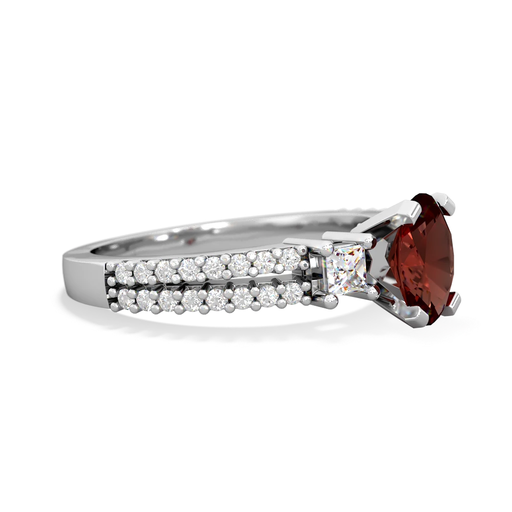 Garnet Classic 7X5mm Oval Engagement 14K White Gold ring R26437VL