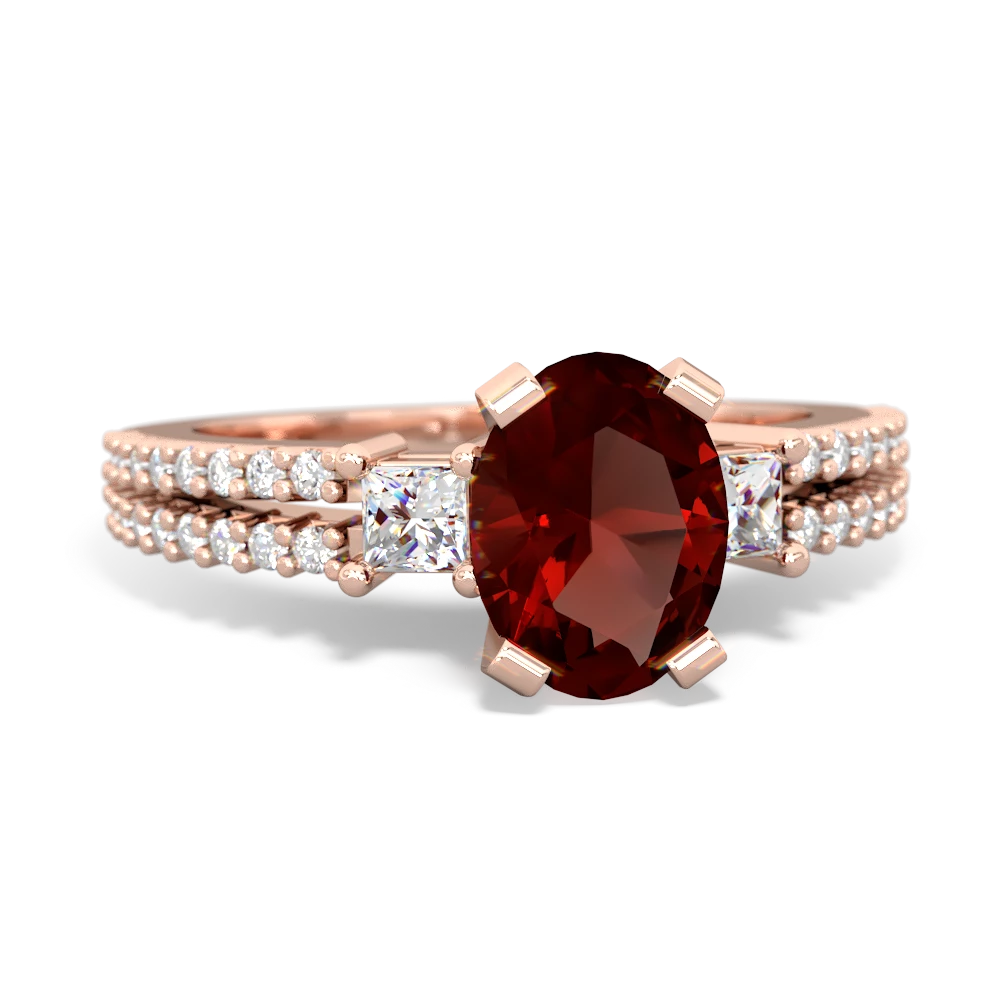 Garnet Classic 8X6mm Oval Engagement 14K Rose Gold ring R26438VL