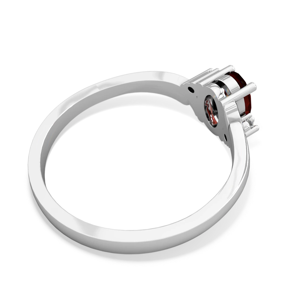 Garnet Elegant Swirl 14K White Gold ring R2173