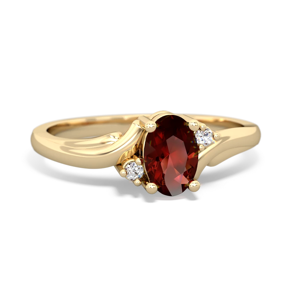 Garnet Elegant Swirl 14K Yellow Gold ring R2173